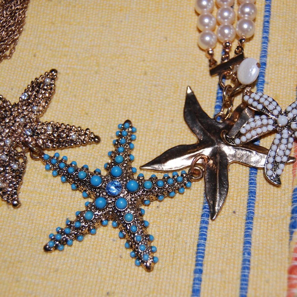 Bronzetone Chico's starfish and pearl necklace / 2 for 10 sale